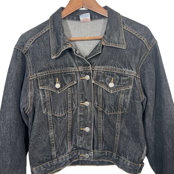 Vintage Watch LA Denim Jacket Jean Black - M - Picture 2 of 5
